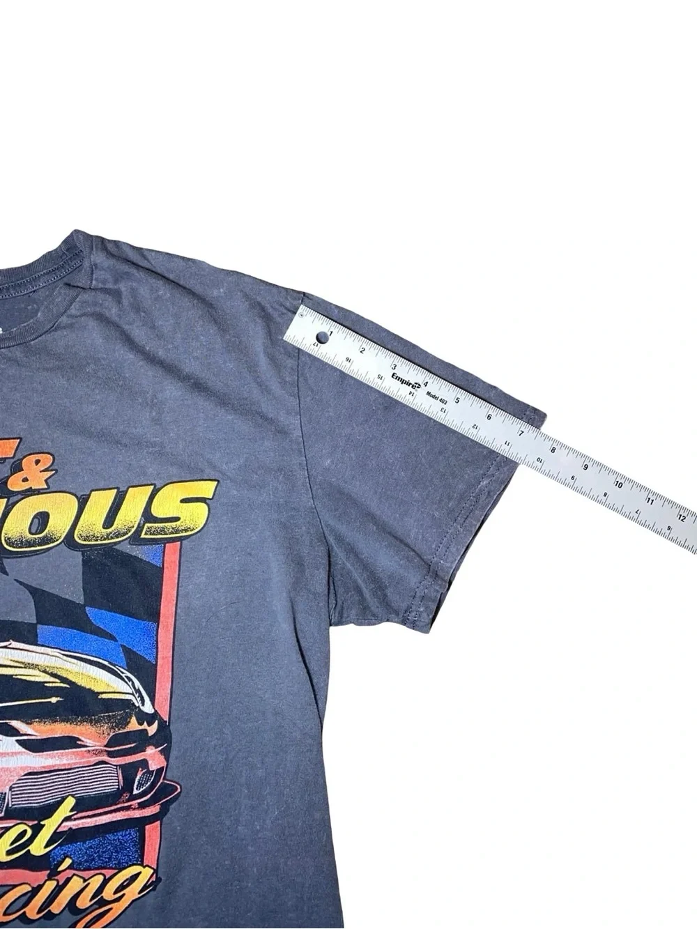 Fast & Furious Street Racing Graphic T-Shirt Charcoal Wash 01 Car Movie Tee